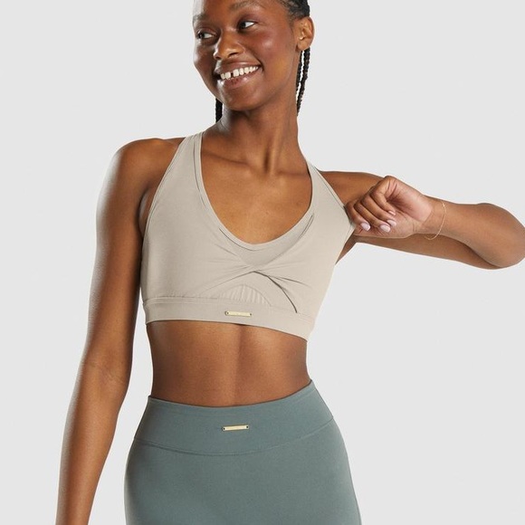 Gymshark Whitney Mesh Sports Bra-Mink - Picture 2 of 4